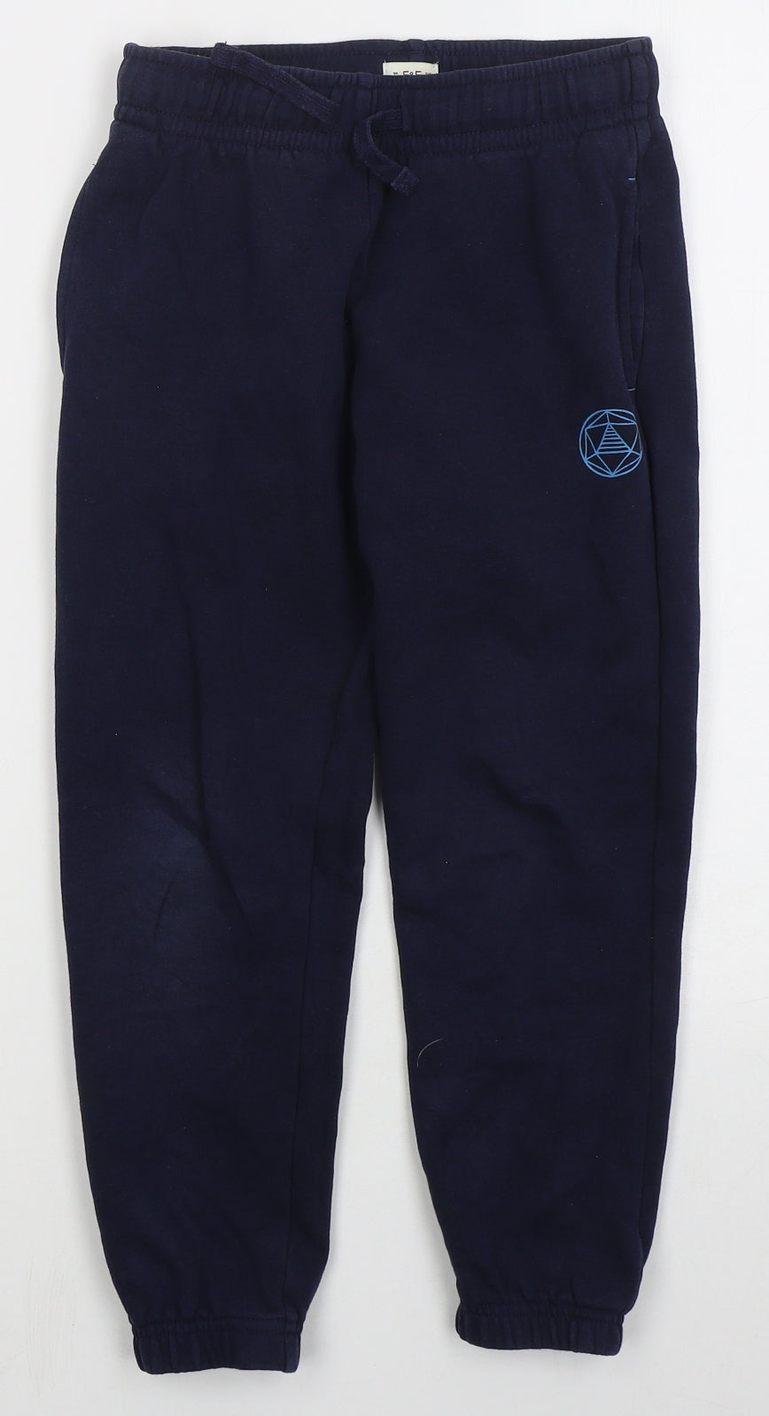 F&F Boys Blue  Cotton Sweatpants Trousers Size 7-8 Years  Regular Drawstring
