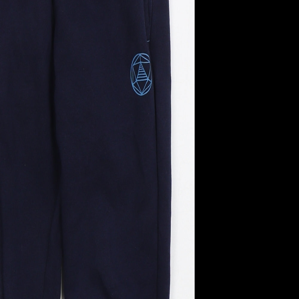 F&F Boys Blue  Cotton Sweatpants Trousers Size 7-8 Years  Regular Drawstring