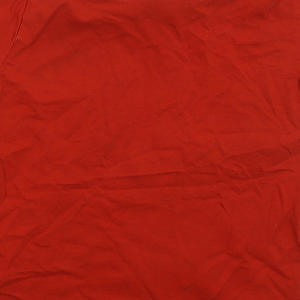 George Boys Red  Cotton Basic T-Shirt Size 3-4 Years Crew Neck Pullover - It's a Bing Thing