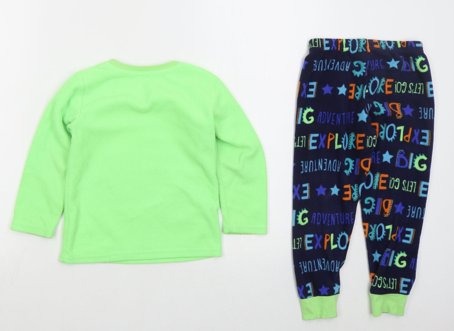 Dunnes Boys Green Solid Polyester  Pyjama Set Size 3-4 Years  Pullover - Dinosaur Big Adventure