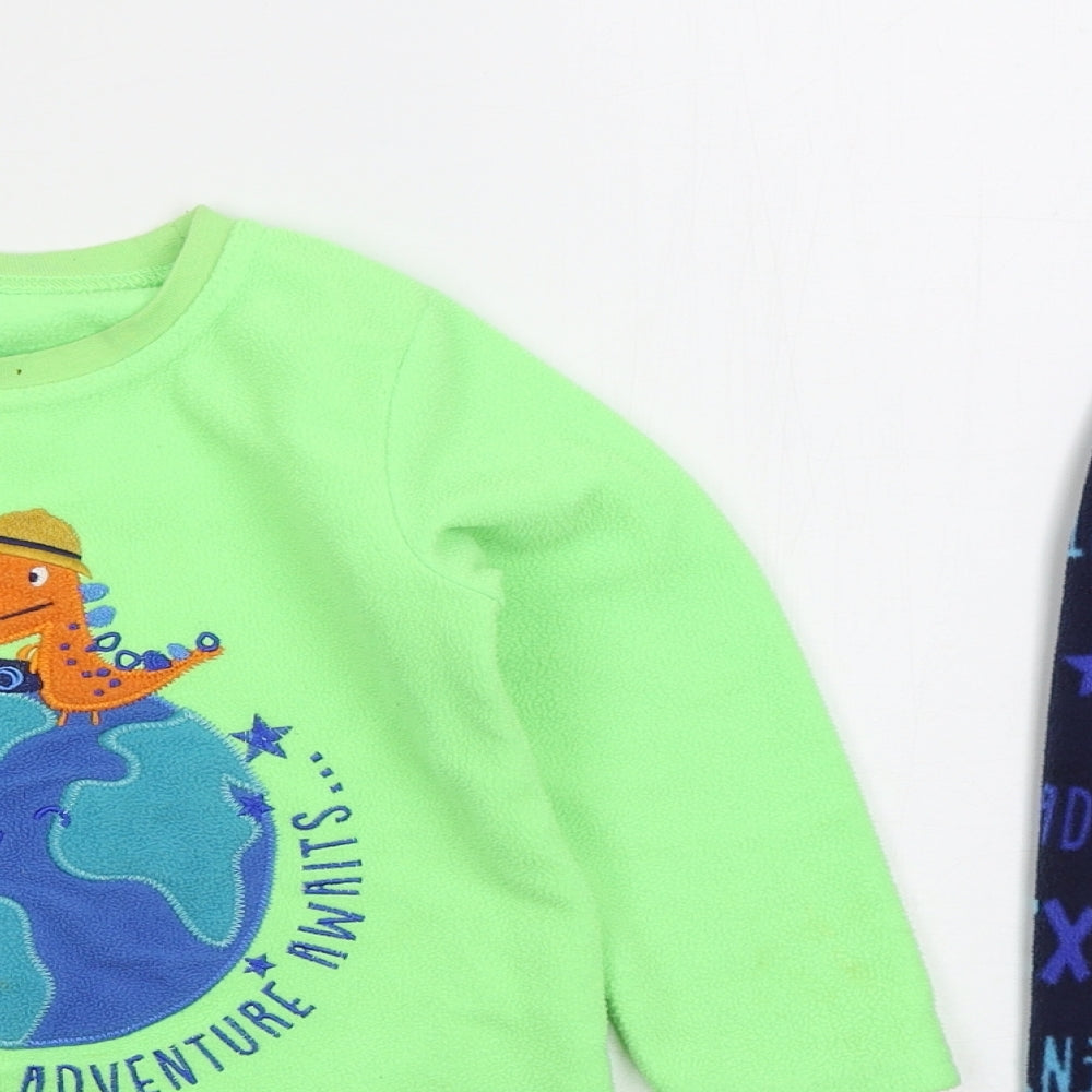 Dunnes Boys Green Solid Polyester  Pyjama Set Size 3-4 Years  Pullover - Dinosaur Big Adventure