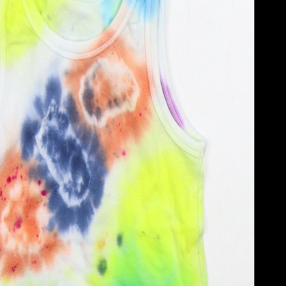 Mothercare Boys Multicoloured  Cotton Basic Tank Size 2-3 Years Crew Neck Pullover - Tie Dye