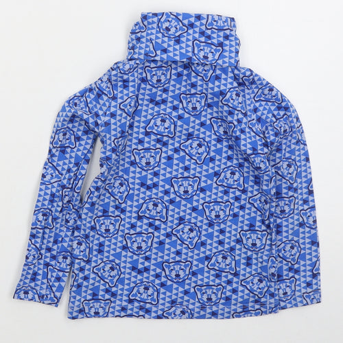 Lupilu Boys Blue Geometric Cotton Basic T-Shirt Size 2-3 Years Roll Neck Pullover - Bears