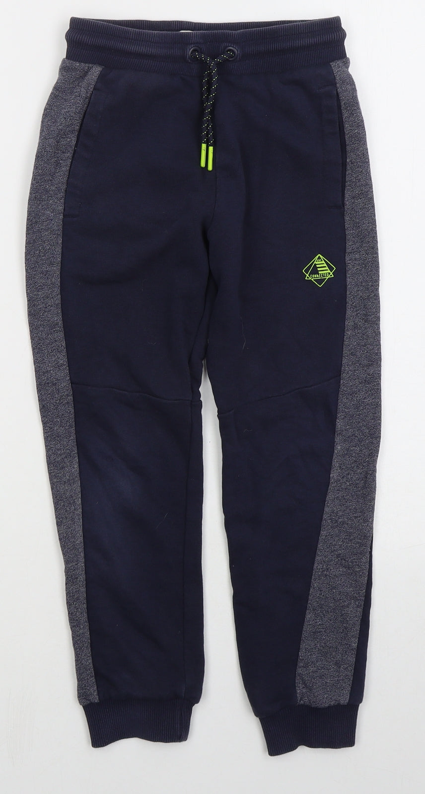 F&F Boys Blue  Cotton Sweatpants Trousers Size 7-8 Years  Regular Drawstring