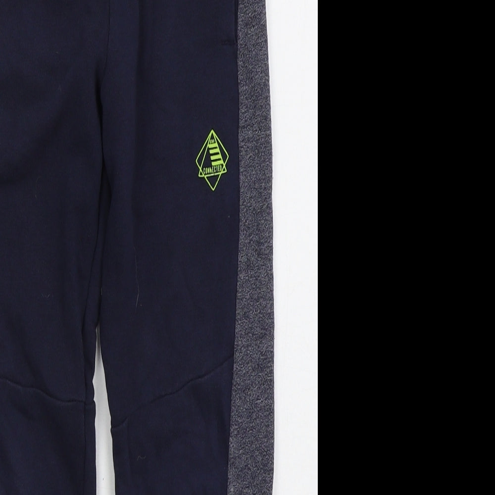 F&F Boys Blue  Cotton Sweatpants Trousers Size 7-8 Years  Regular Drawstring
