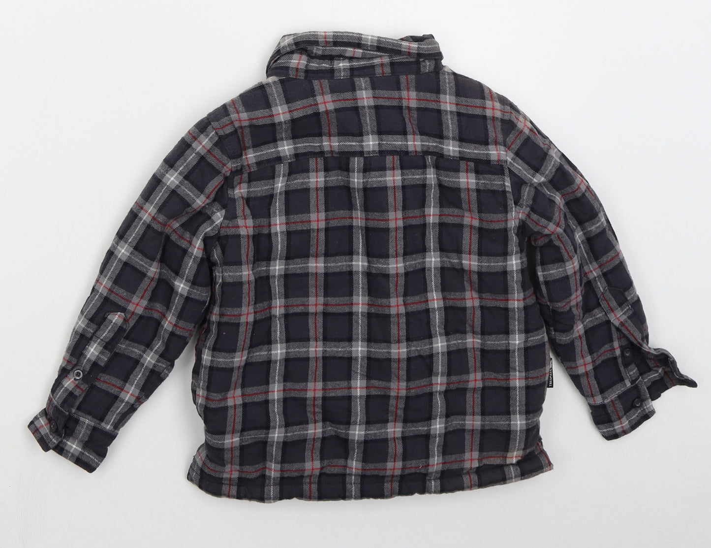 Trespass Boys Grey Check Cotton Basic Button-Up Size 3-4 Years Collared Button