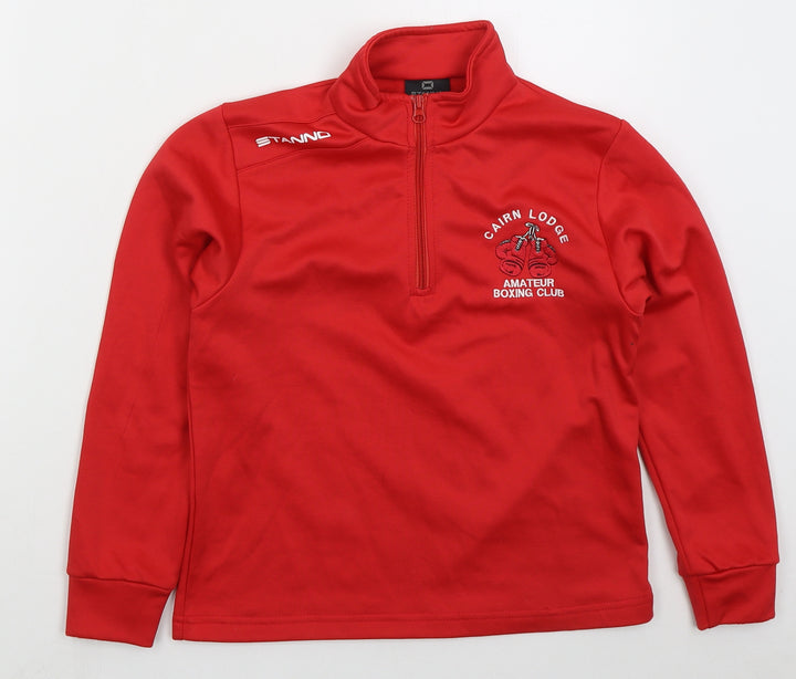 Stanno Boys Red Polyester Pullover Sweatshirt Size 10 Years Zip - Boxing Club