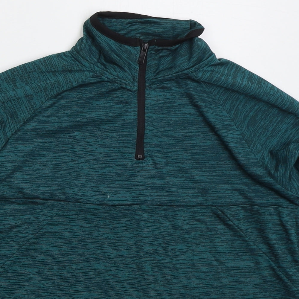 Primark Boys Green  Polyester Pullover Sweatshirt Size 9-10 Years  Zip