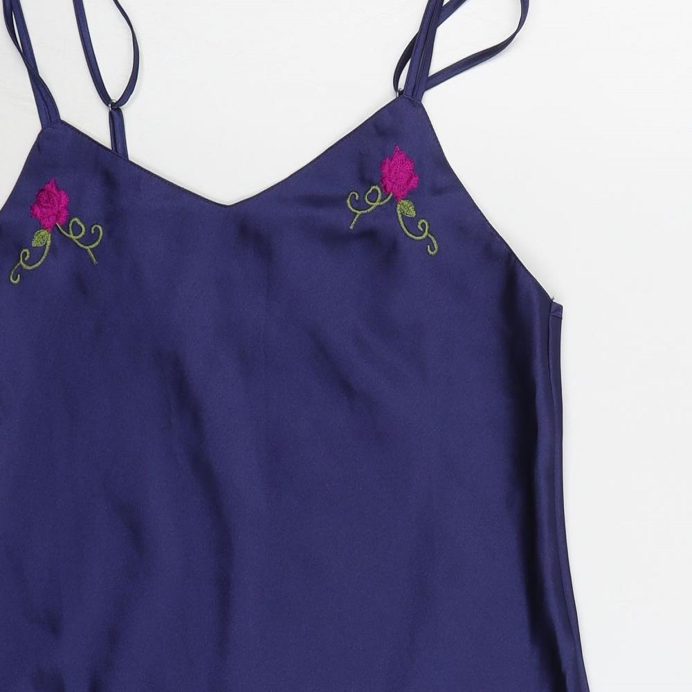 Secret Possesions Womens Blue Solid Polyester Top Dress Size 10   - Flower