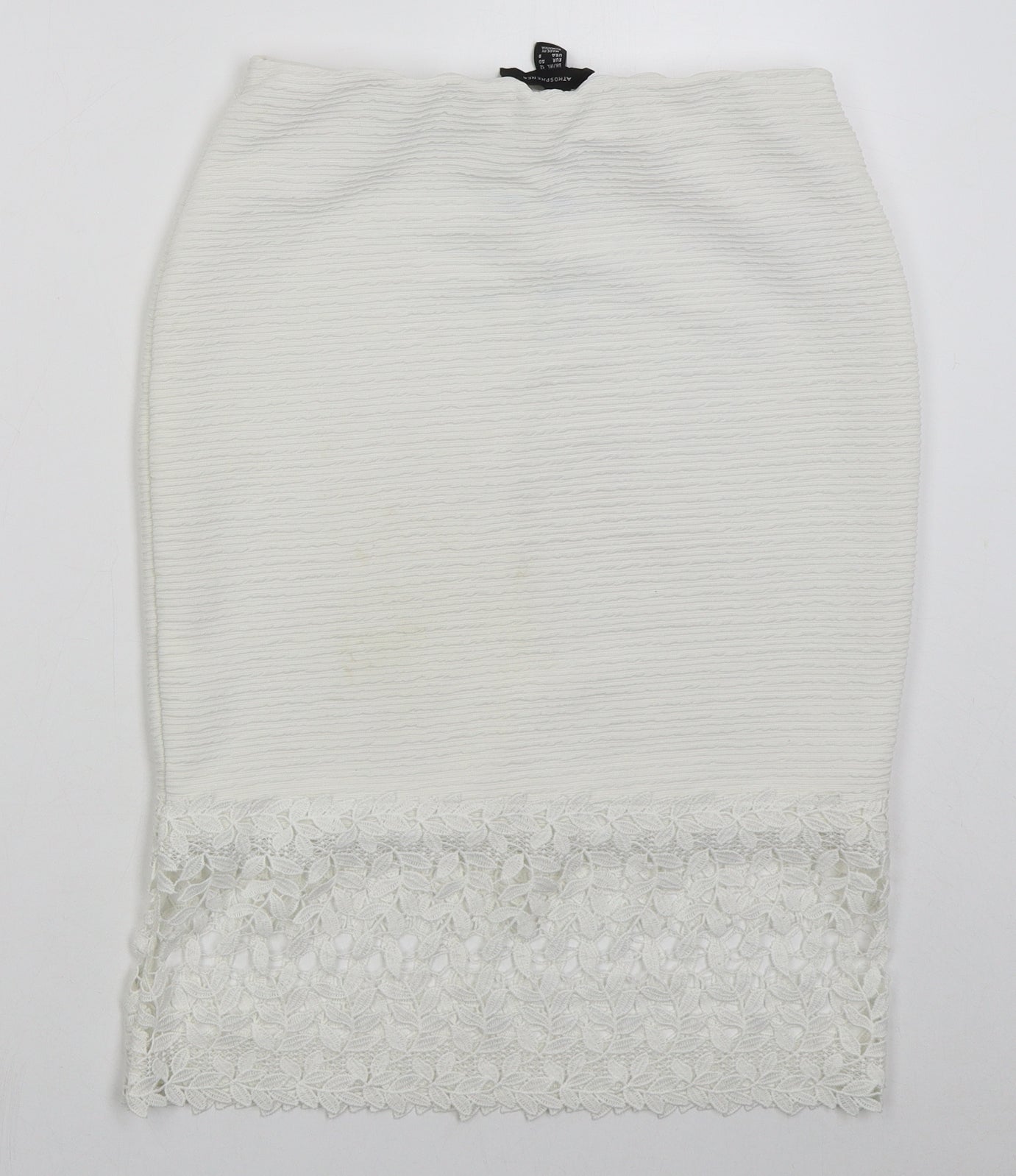 Atmosphere Womens White  Polyester Straight & Pencil Skirt Size 12