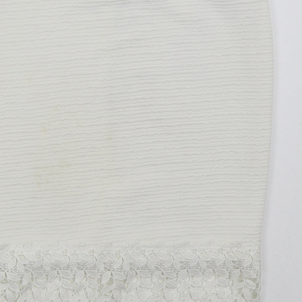 Atmosphere Womens White  Polyester Straight & Pencil Skirt Size 12