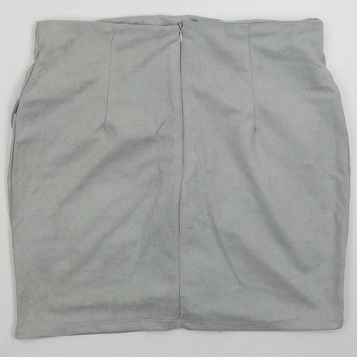BKMGC Womens Grey  Polyester Mini Skirt Size M   Zip