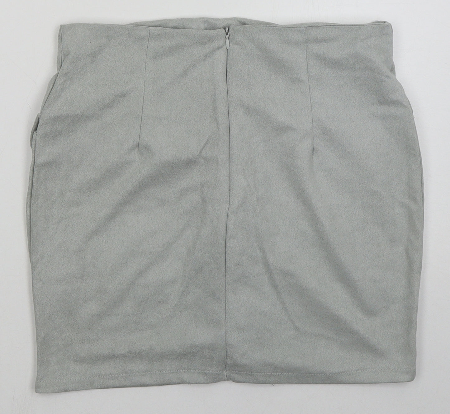 BKMGC Womens Grey  Polyester Mini Skirt Size M   Zip
