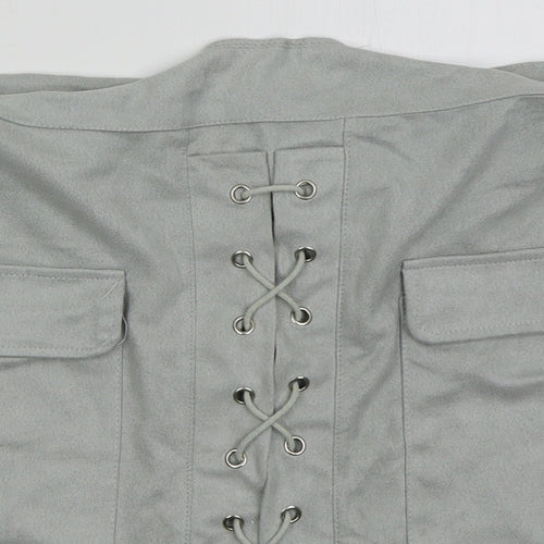 BKMGC Womens Grey  Polyester Mini Skirt Size M   Zip