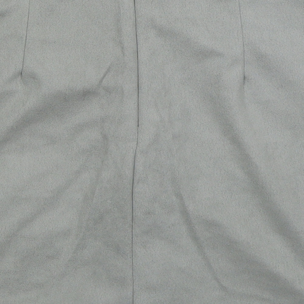 BKMGC Womens Grey  Polyester Mini Skirt Size M   Zip