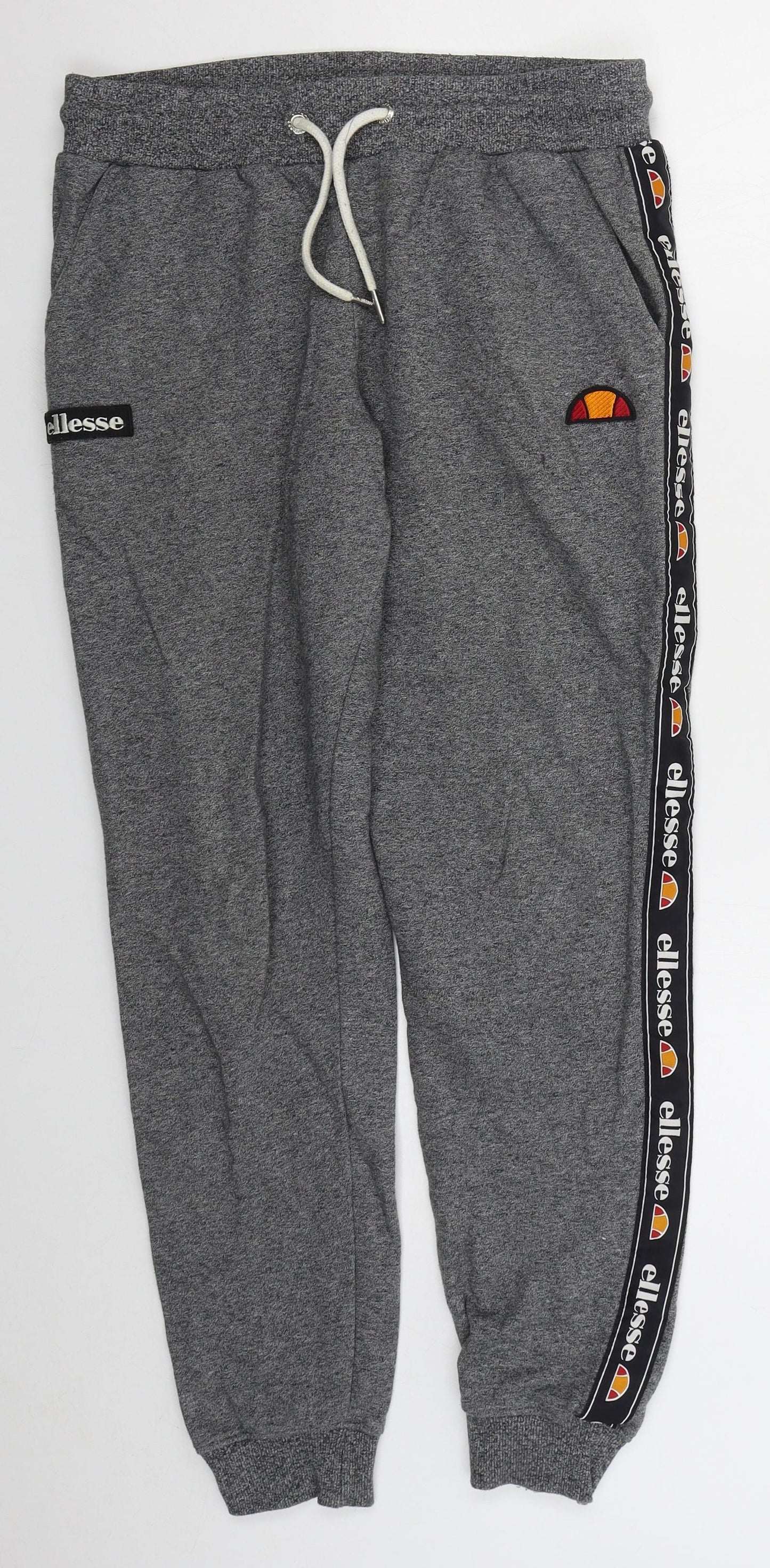 ellesse Womens Grey  Cotton Sweatpants Trousers Size 10 L27 in Regular Drawstring