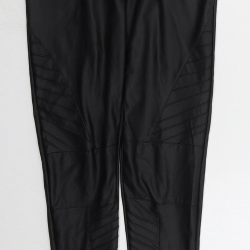 Yu & Me Womens Black  Polyurethane Carrot Leggings Size M L28 in