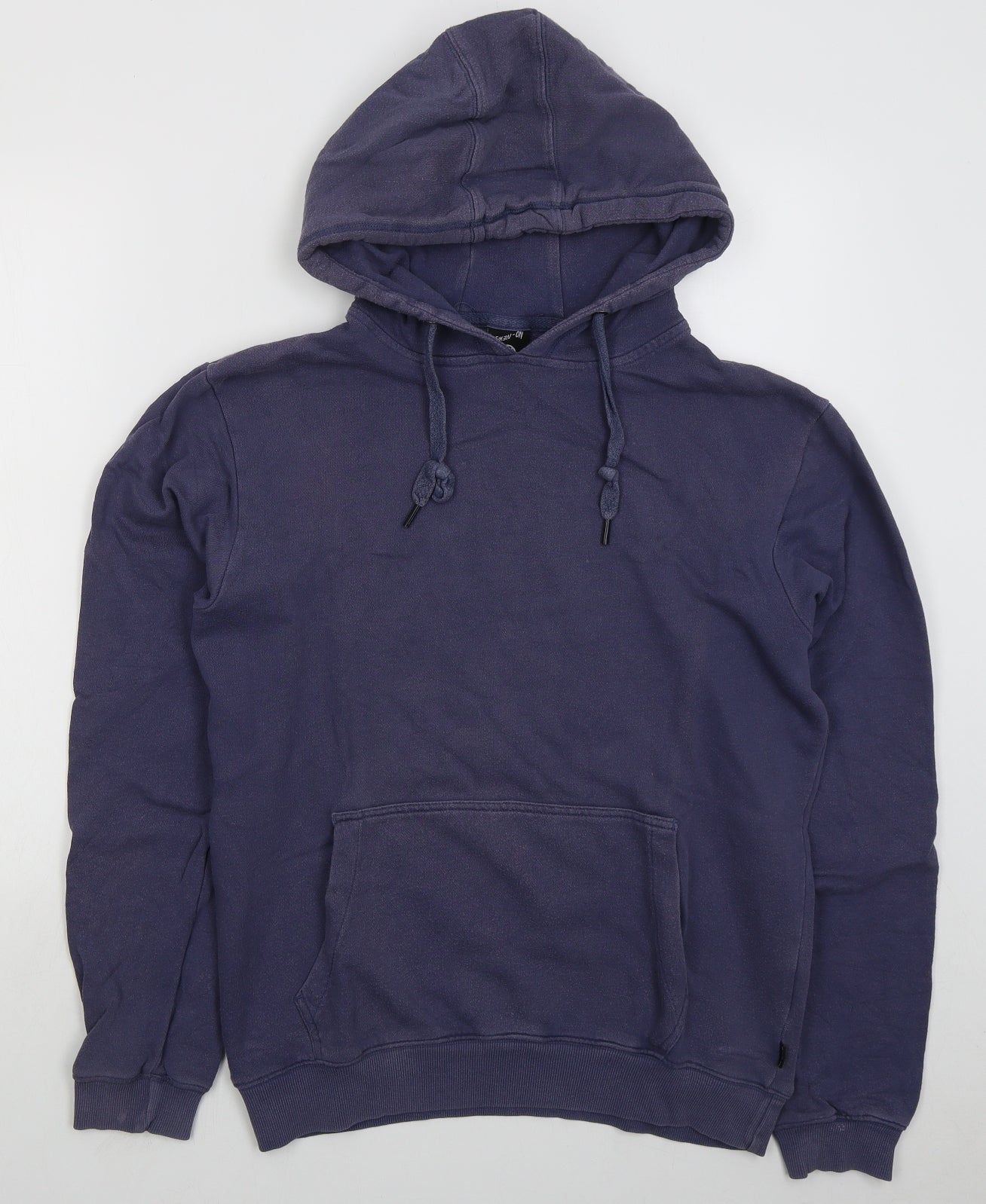 No News Mens Blue  Cotton Pullover Hoodie Size S
