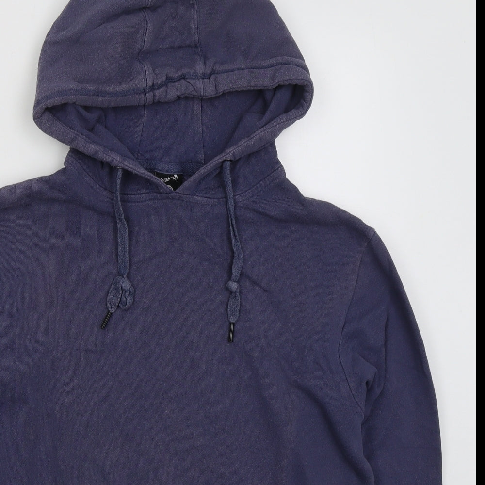 No News Mens Blue  Cotton Pullover Hoodie Size S