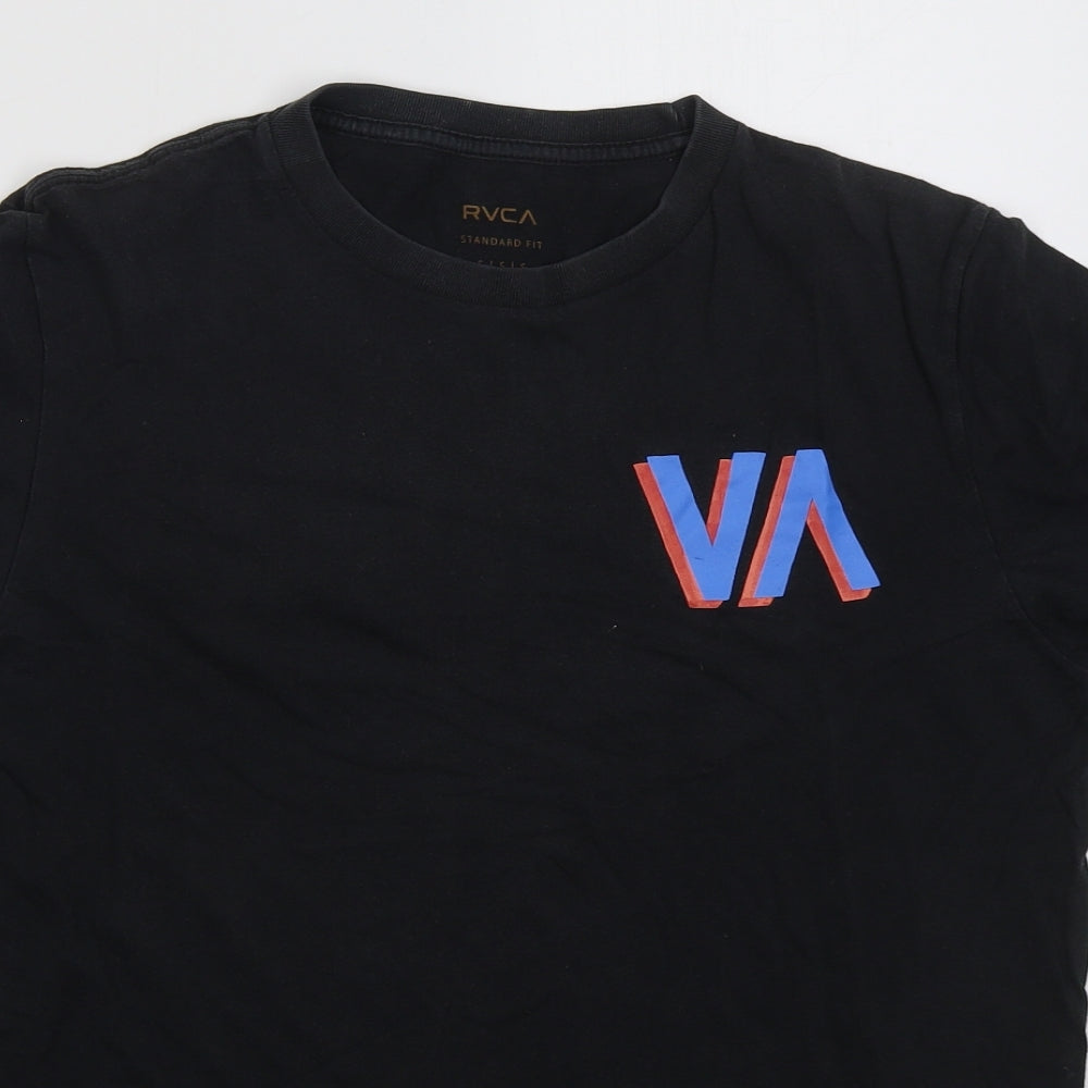 RVCV Mens Black  Cotton  T-Shirt Size S Crew Neck  - Savage