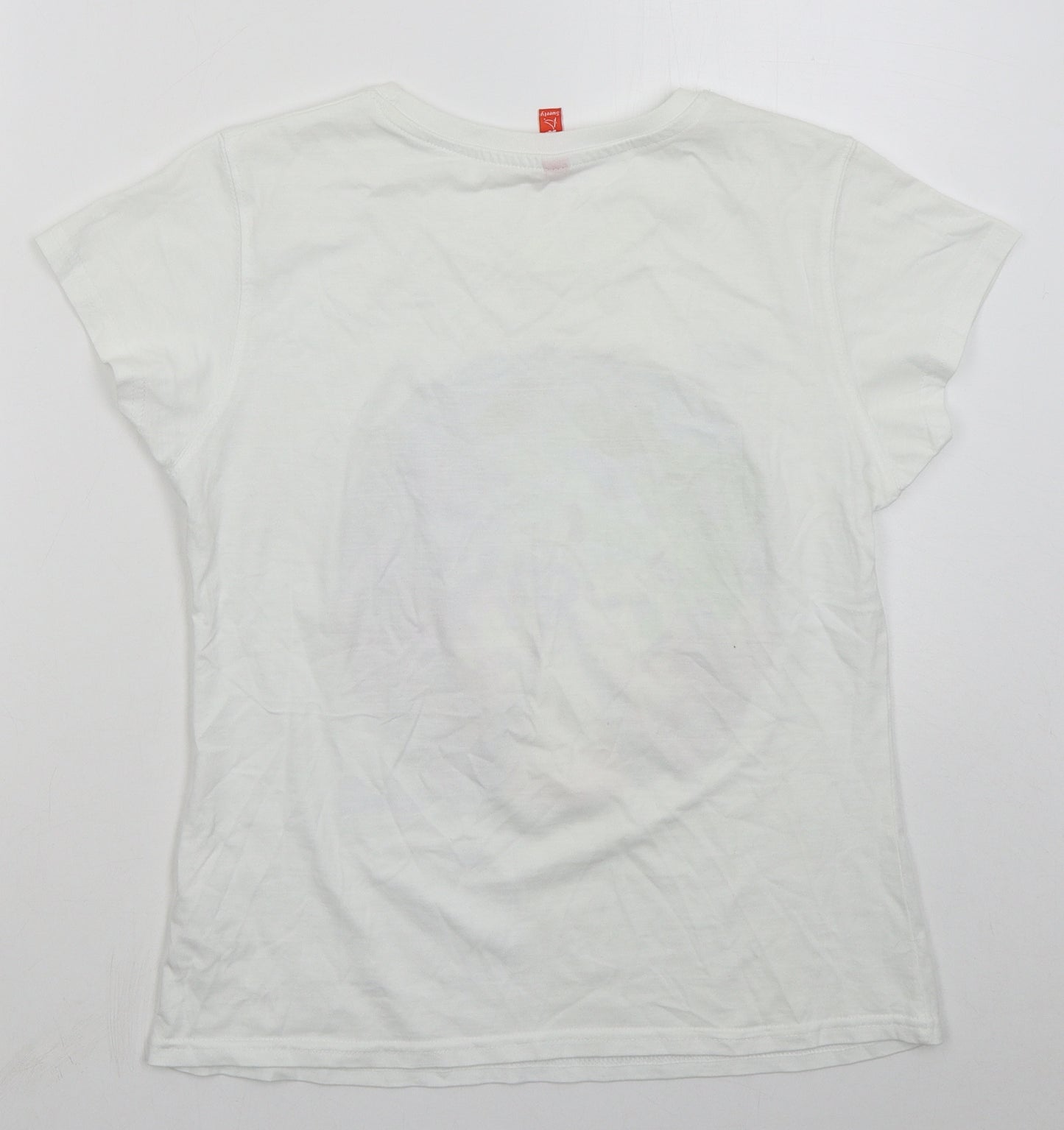 Fanshirt Womens White  Cotton Basic T-Shirt Size L Crew Neck - Muse