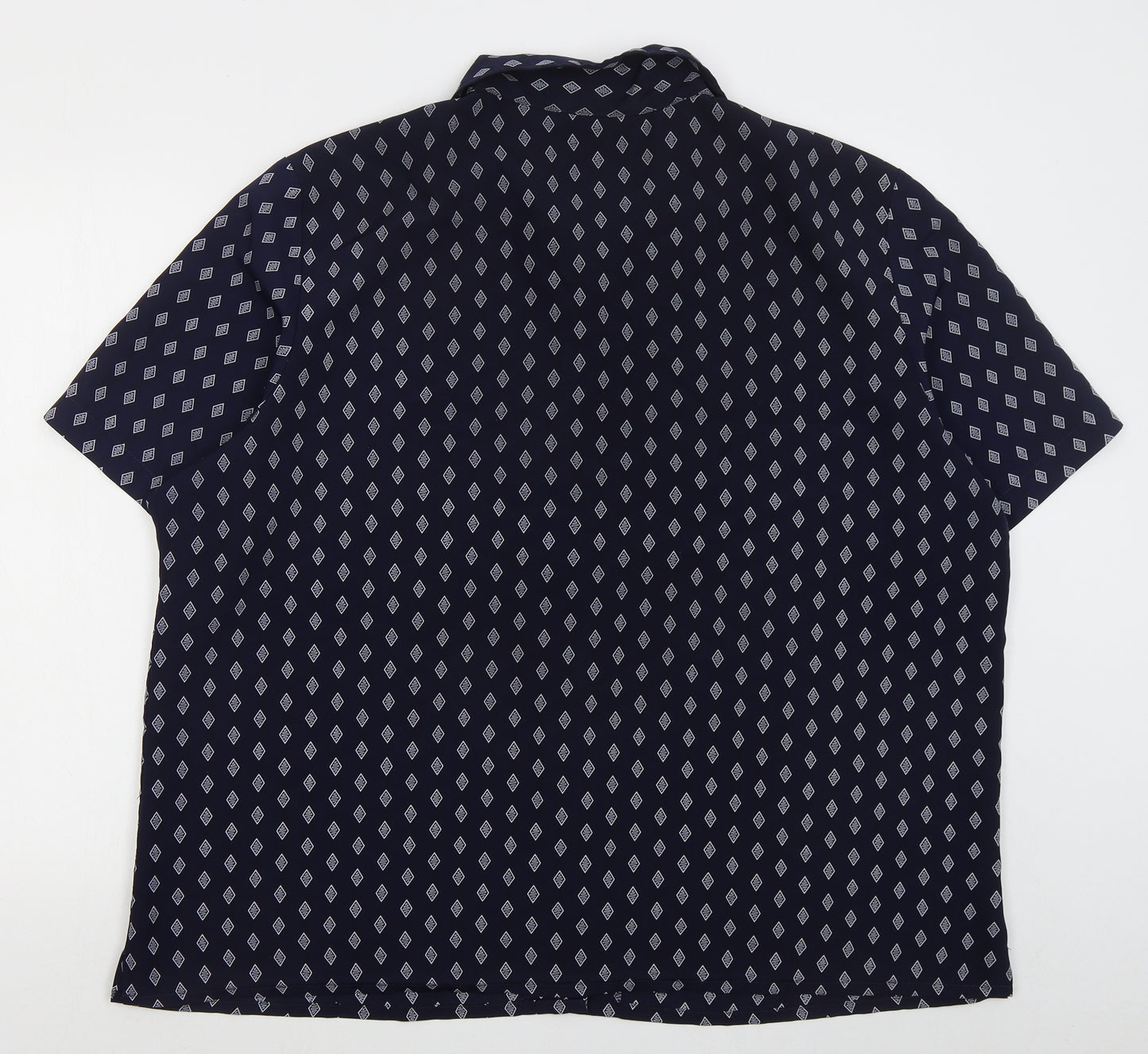 Alexandra Womens Blue Geometric Polyester Basic Button-Up Size 24 Collared