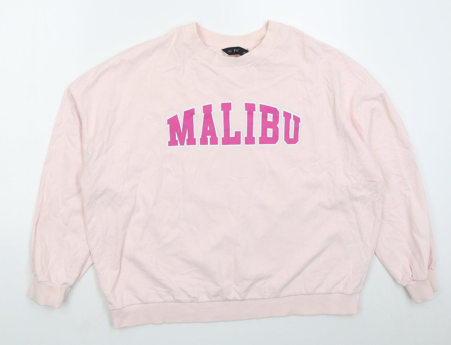 F&F Womens Pink  Cotton Pullover Sweatshirt Size 18  Pullover - Malubi