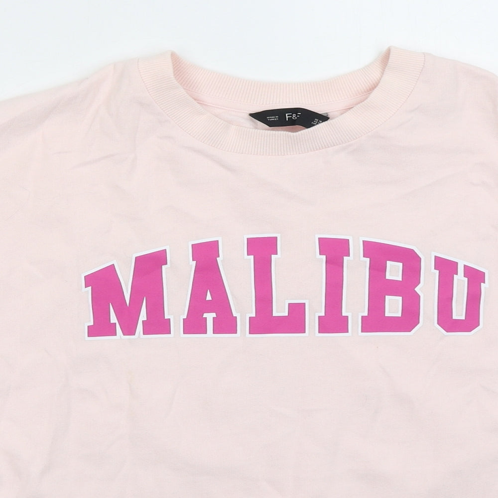 F&F Womens Pink  Cotton Pullover Sweatshirt Size 18  Pullover - Malubi