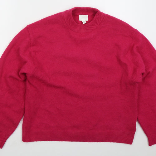 H&M Womens Orange Crew Neck  Polyester Pullover Jumper Size XS