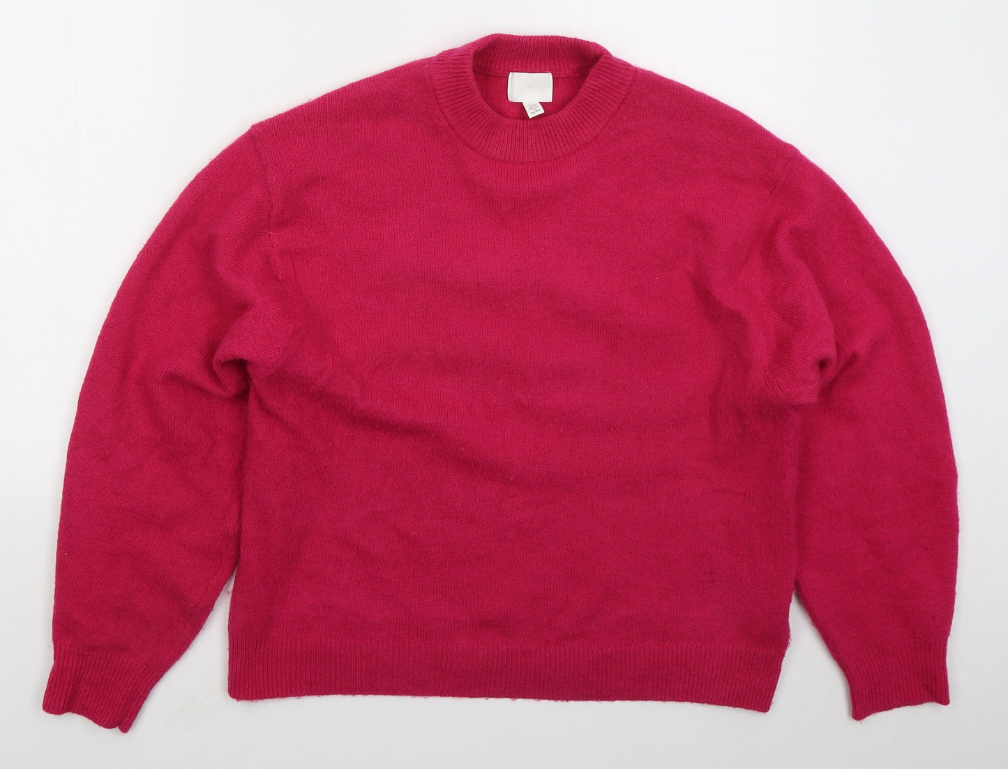 H&M Womens Orange Crew Neck  Polyester Pullover Jumper Size XS