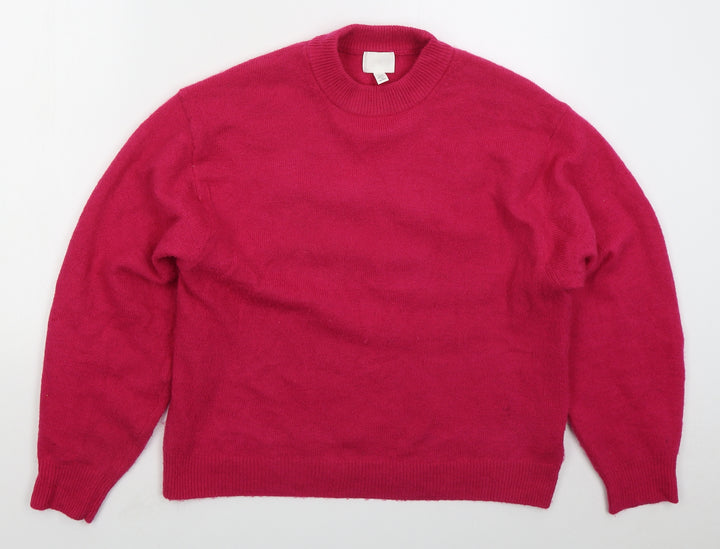 H&M Womens Orange Crew Neck  Polyester Pullover Jumper Size XS