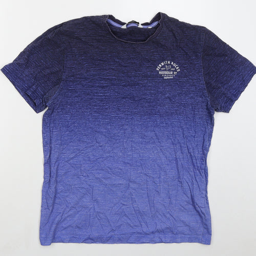 NEXT Mens Blue  Cotton  T-Shirt Size M Crew Neck  - Ombre
