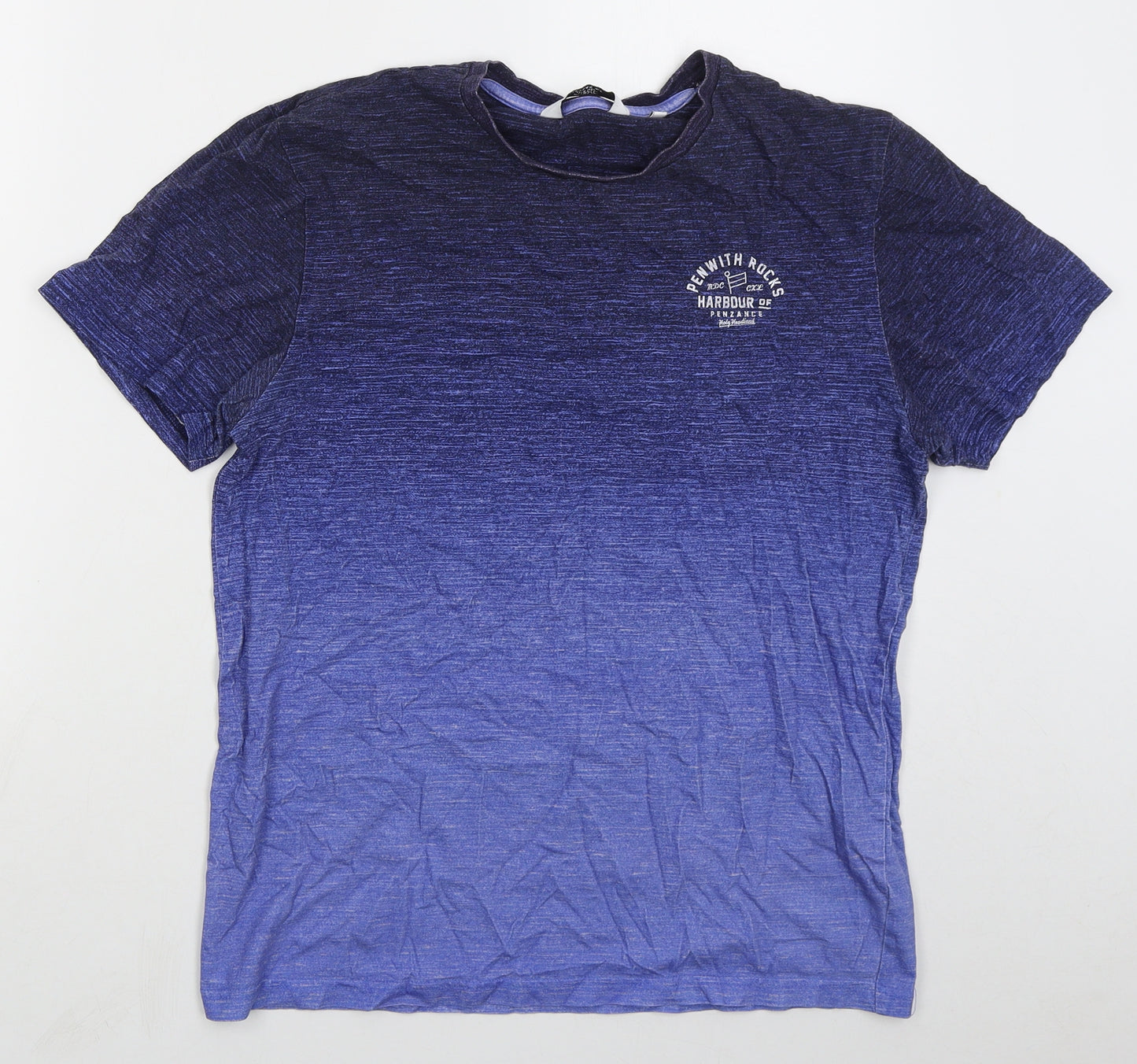 NEXT Mens Blue  Cotton  T-Shirt Size M Crew Neck  - Ombre