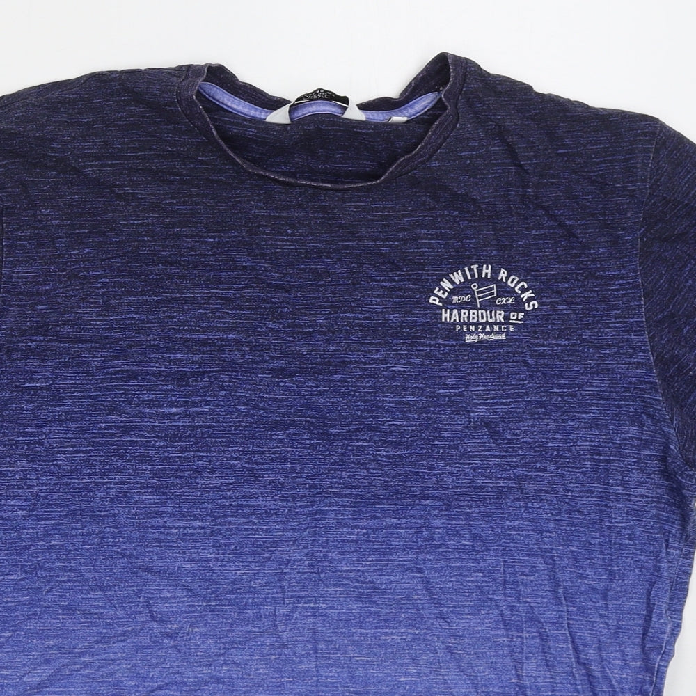 NEXT Mens Blue  Cotton  T-Shirt Size M Crew Neck  - Ombre