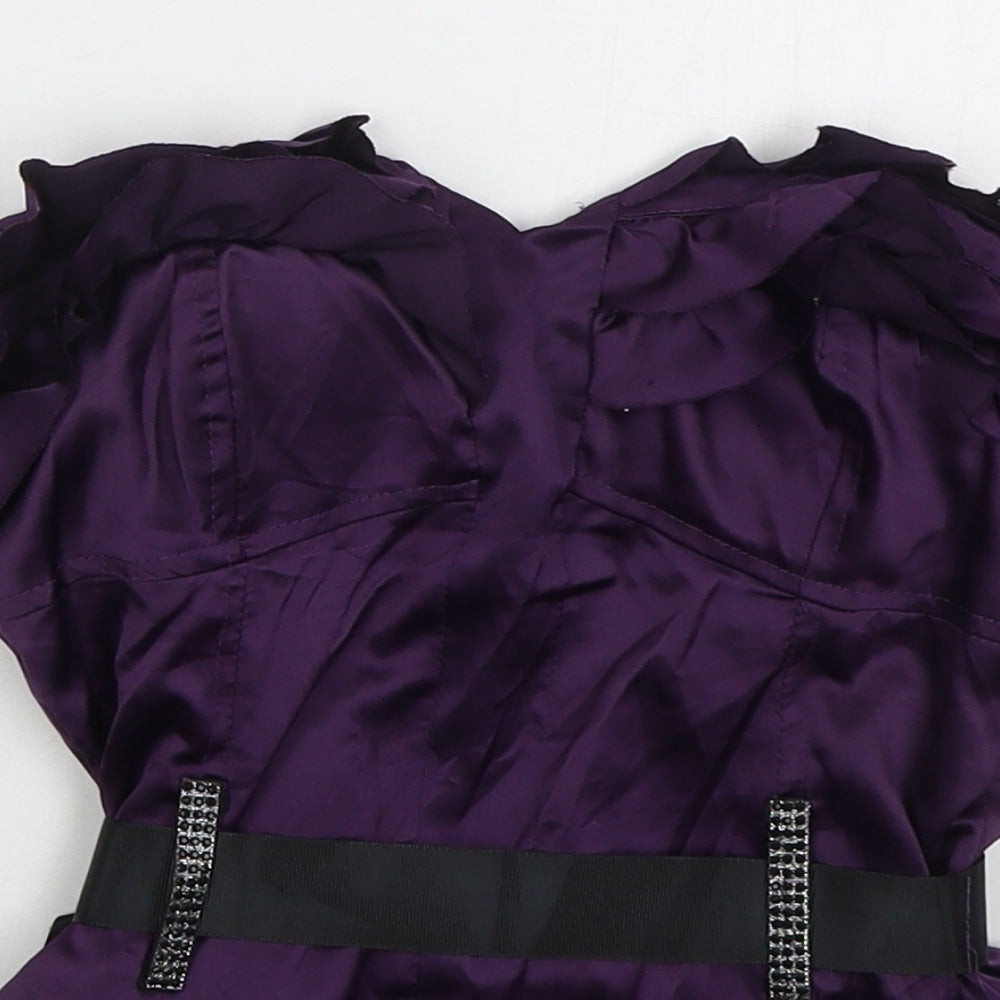 AX Paris Womens Purple  Polyester Basic Tank Size 8 Sweetheart