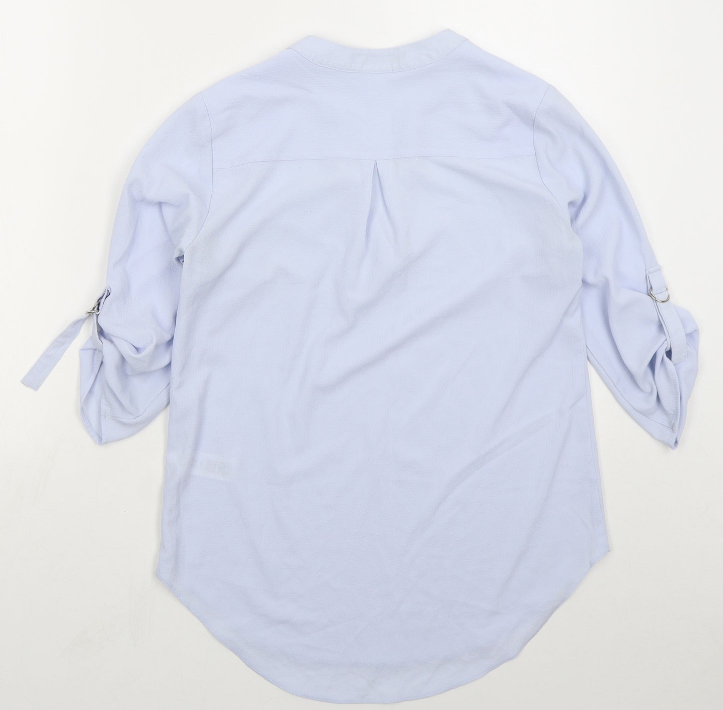 Atmosphere Womens Blue  Polyester Basic Blouse Size 6 V-Neck