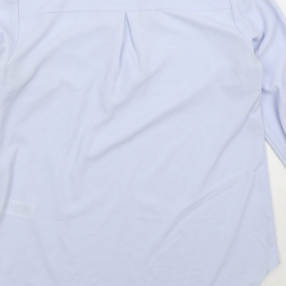 Atmosphere Womens Blue  Polyester Basic Blouse Size 6 V-Neck