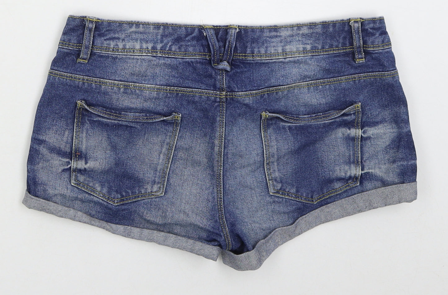 Denim Co Womens Blue  Cotton Hot Pants Shorts Size 10  Regular Button