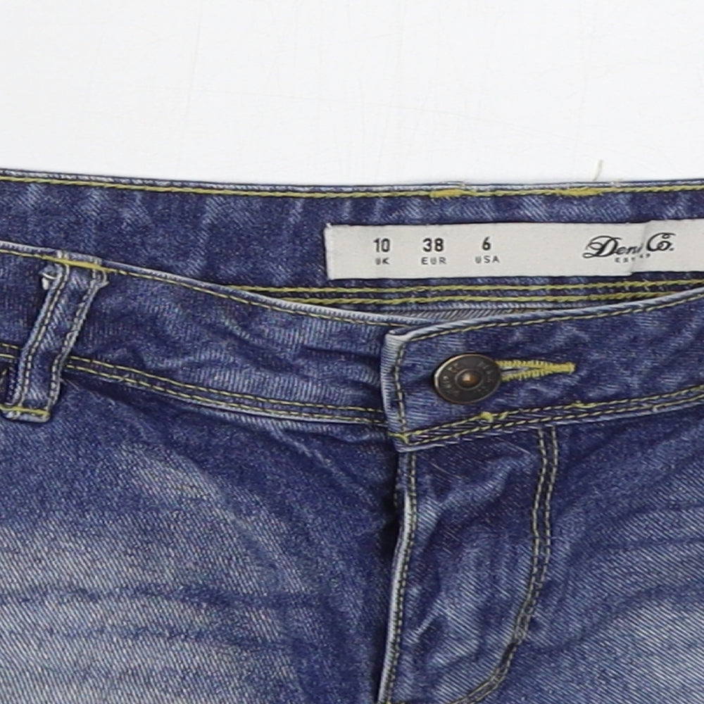 Denim Co Womens Blue  Cotton Hot Pants Shorts Size 10  Regular Button