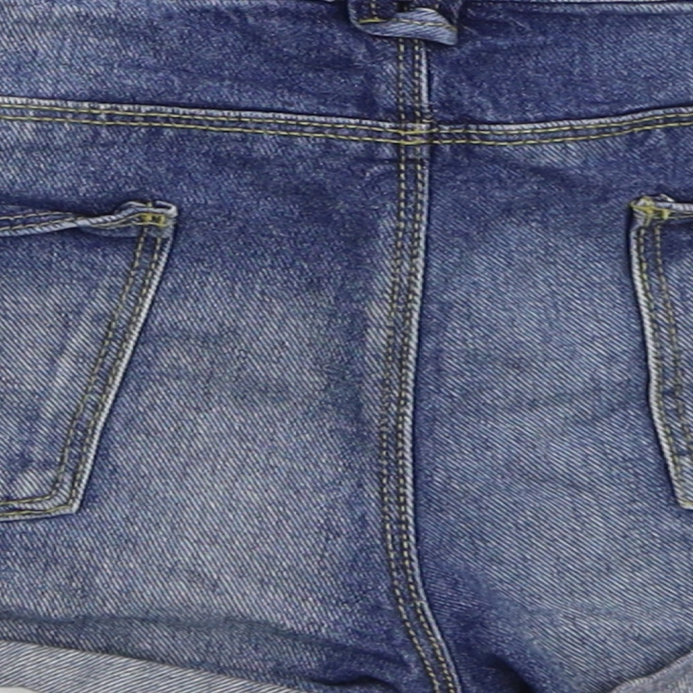 Denim Co Womens Blue  Cotton Hot Pants Shorts Size 10  Regular Button