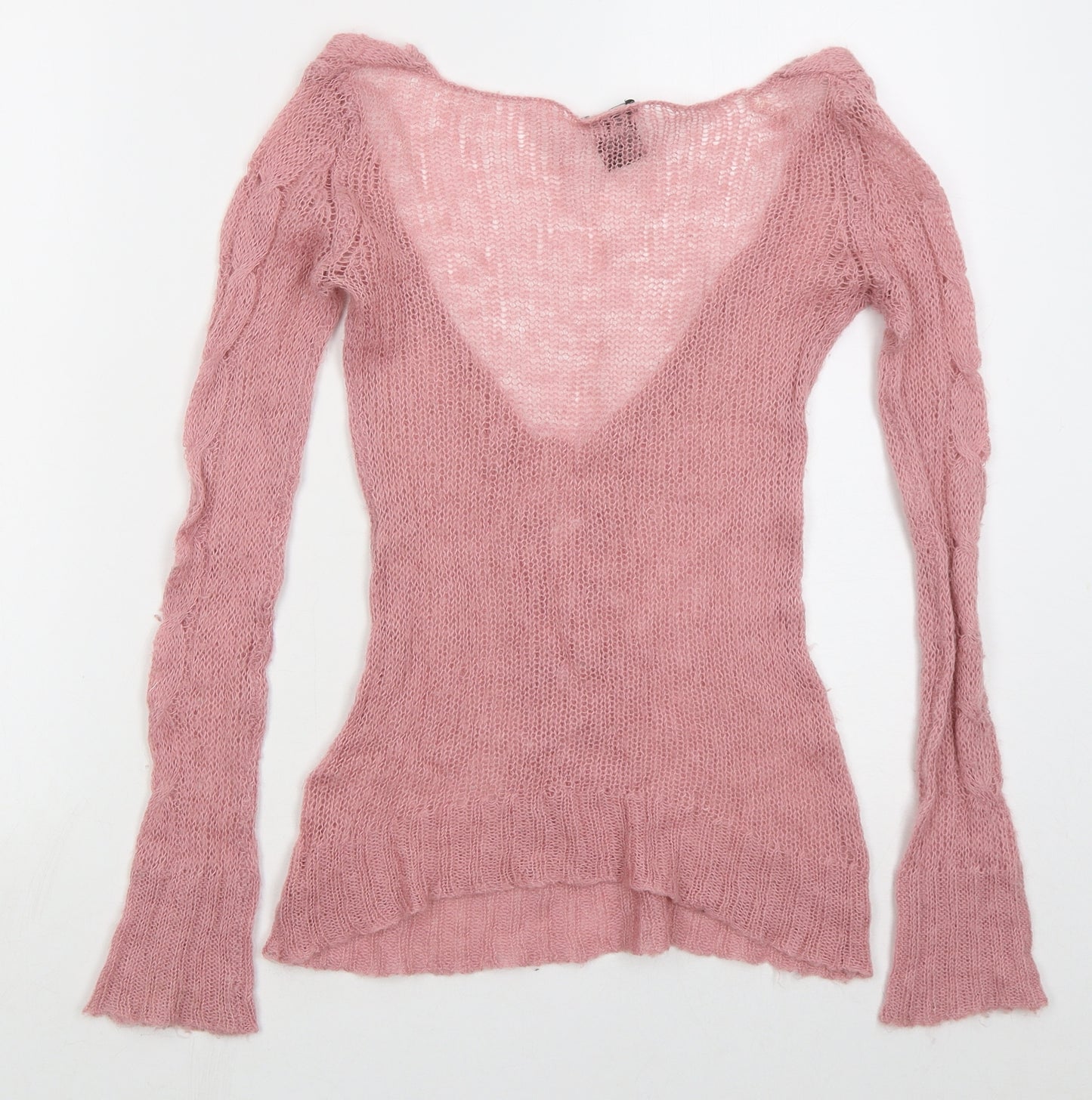 rue21 Womens Pink V-Neck  Acrylic Pullover Jumper Size S