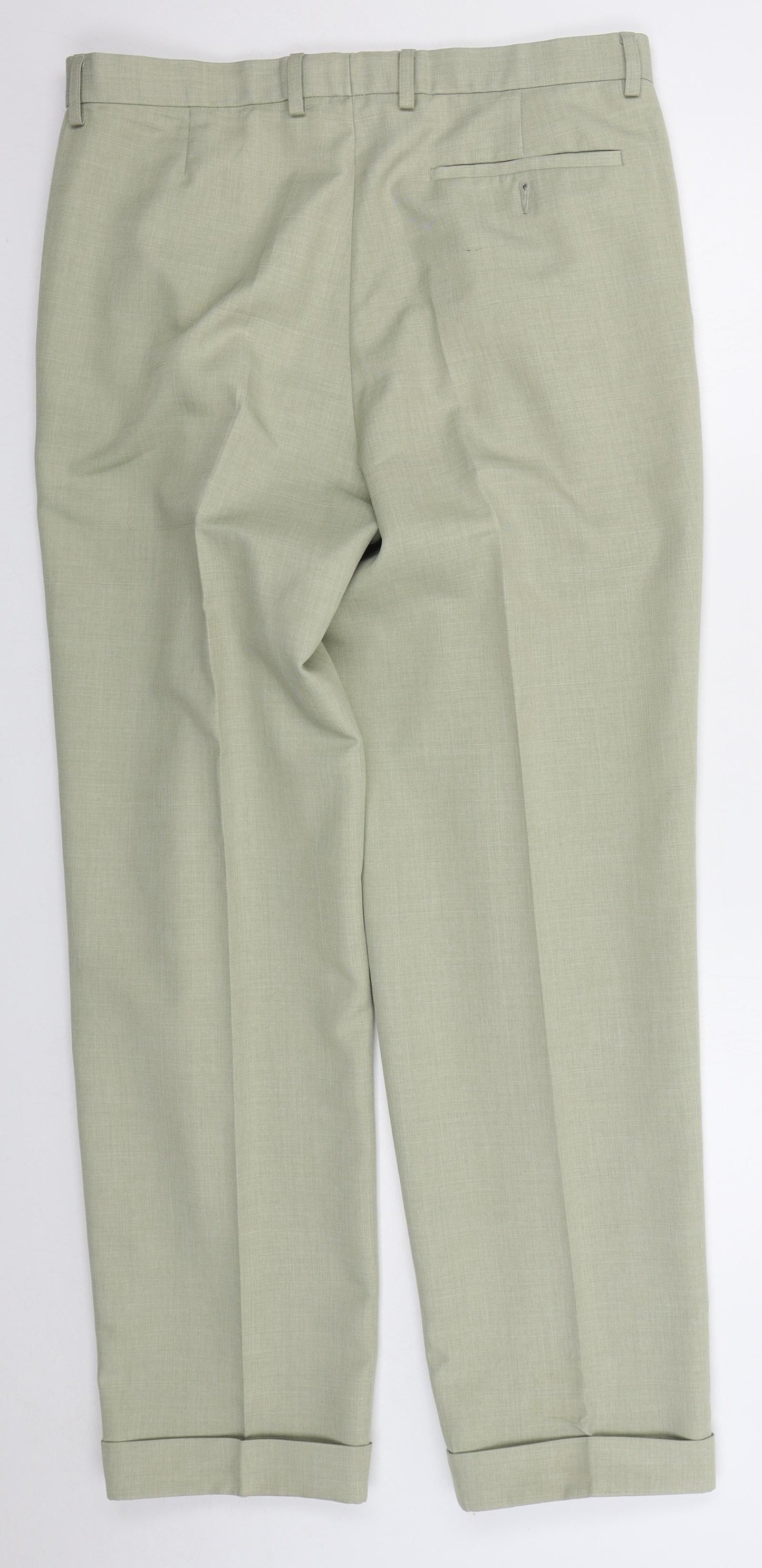 Marks and Spencer Mens Beige  Polyester Trousers  Size 34 L31 in Regular Button