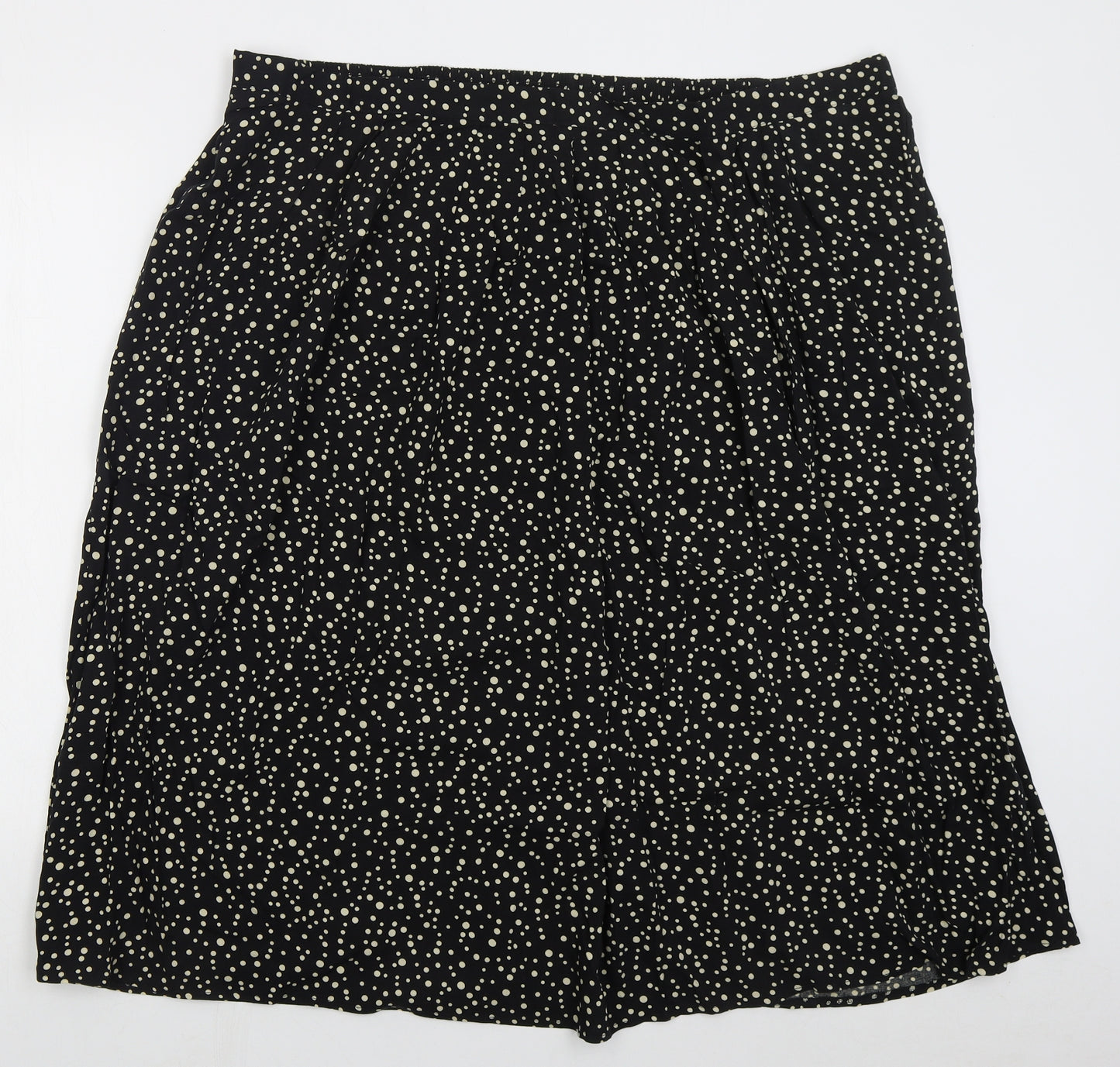 Bonmarché Womens Black Geometric Viscose A-Line Skirt Size 24