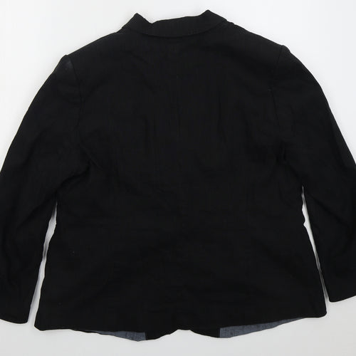 Marks and Spencer Womens Black  Linen Jacket Suit Jacket Size 20