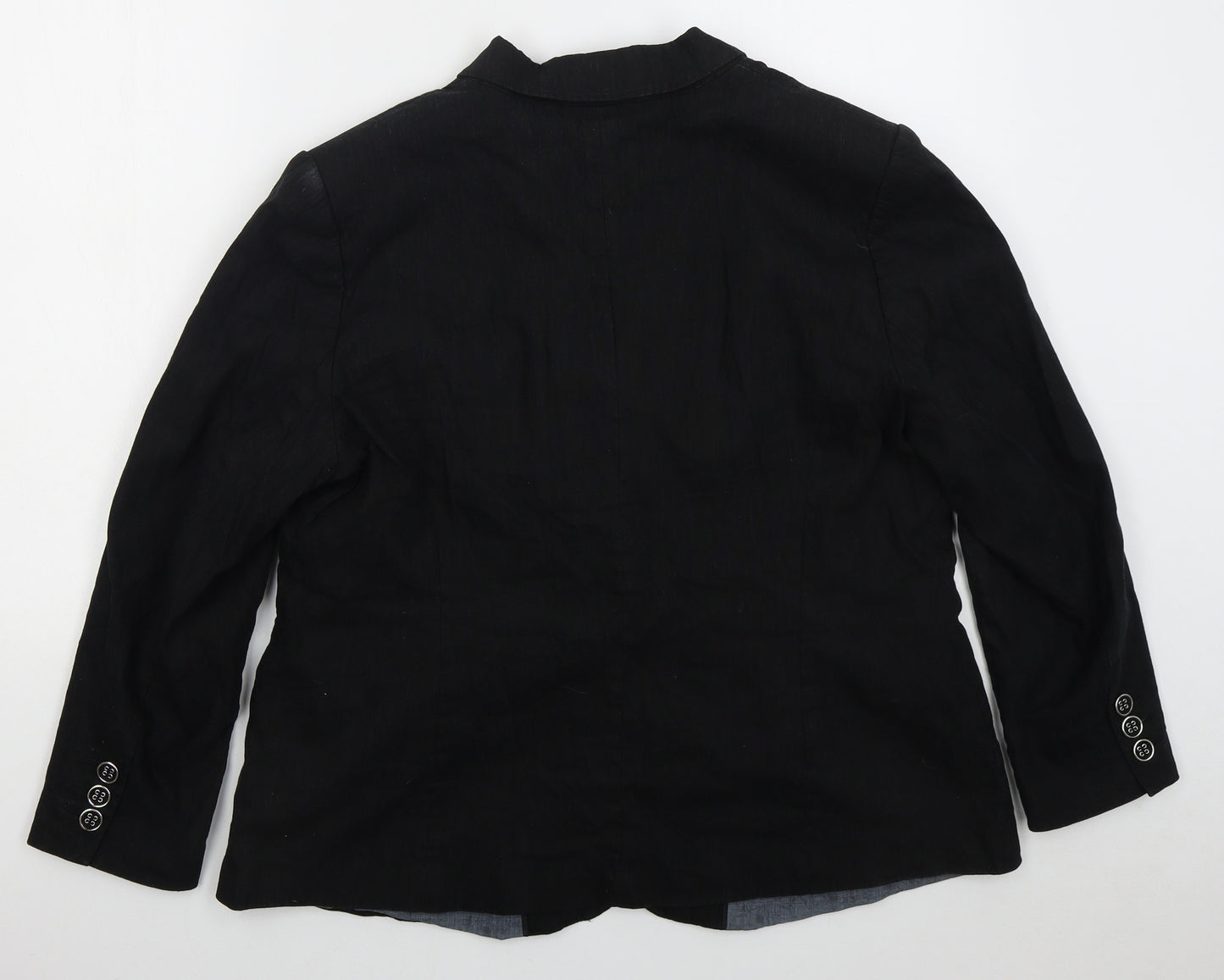 Marks and Spencer Womens Black  Linen Jacket Suit Jacket Size 20