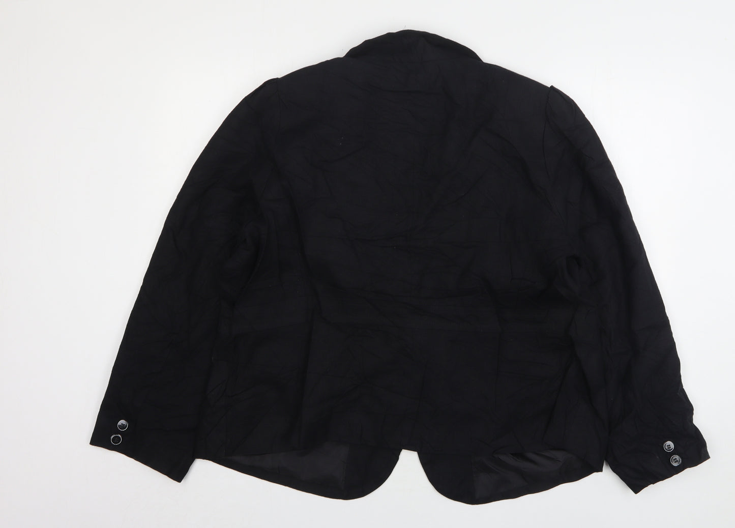 George Womens Black  Linen Jacket Suit Jacket Size 24