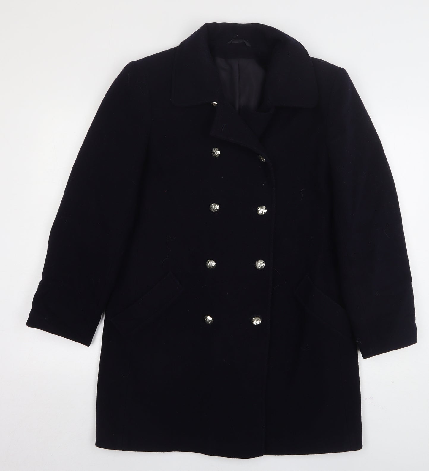 Preworn Womens Blue   Pea Coat Coat Size 12  Button