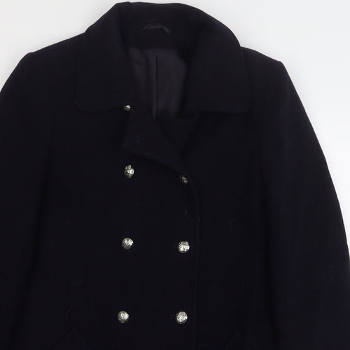 Preworn Womens Blue   Pea Coat Coat Size 12  Button