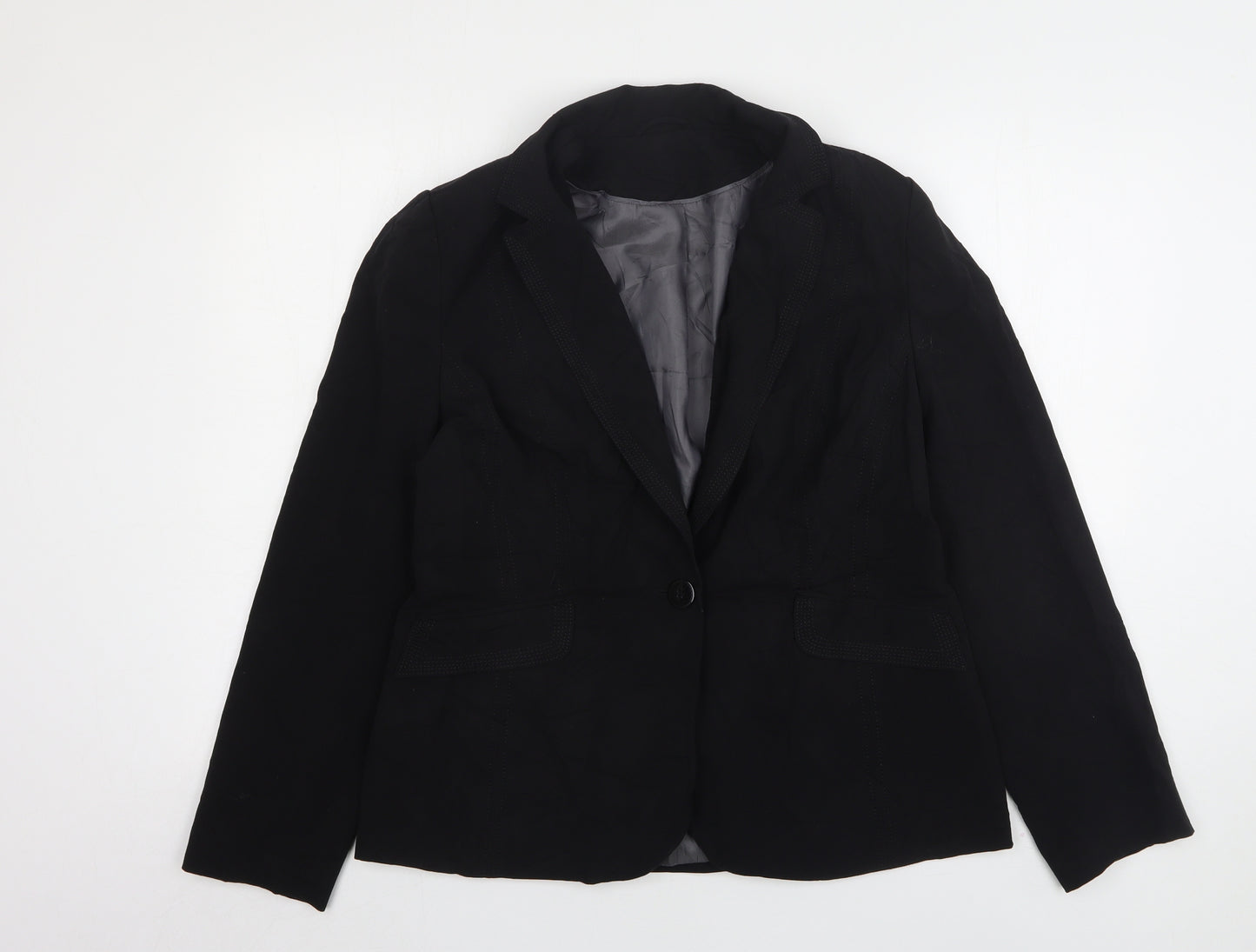Dorothy Perkins Womens Black  Polyester Jacket Suit Jacket Size 16