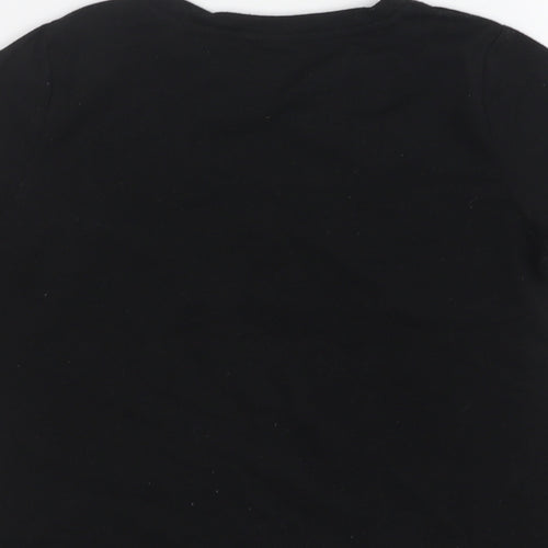 Shein  Boys Black  Polyester Basic T-Shirt Size 5 Years Round Neck